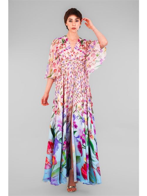 Abito in chiffon fantasia D'Andrea collection | 25084MULTICOLOR